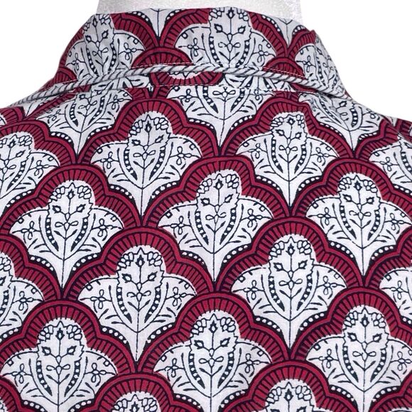 ROLLER RABBIT Women Button-Down Jemina Pajama Top Size Medium Long Sleeve Red - Picture 12 of 16